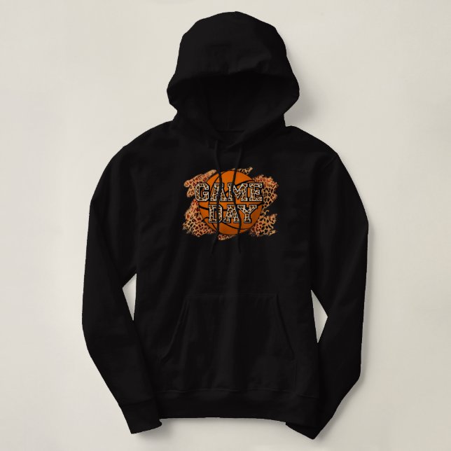 Camiseta Dia de Basquete Leopardo Branqueado Vibes Basketb (Frente do Design)