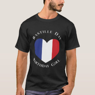 Camiseta Dia de Bastilha Rapariga de Aniversário 14 de julh