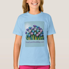 Camiseta Dia de BD Livre Flor Camisa-T Meninas