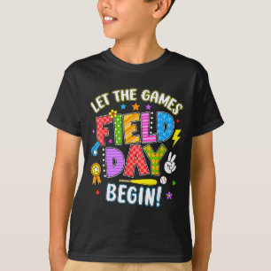 Camiseta Dia de Campo Os Jogos Começam Professores Crianças