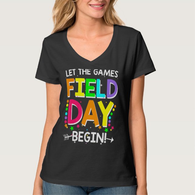 Camiseta Dia de Campo Que Os Jogos Comecem Crianças Meninas (Frente)