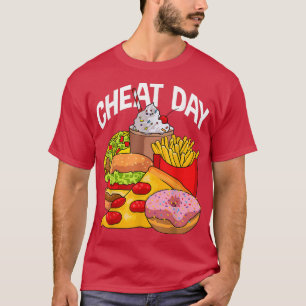 Camiseta Dia de Cheat Workout Malhação Engraçada Pizza Frie