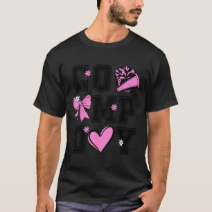 Camiseta Dia de Comp Mãe Alegria Cheer Retrô Amor Mulheres