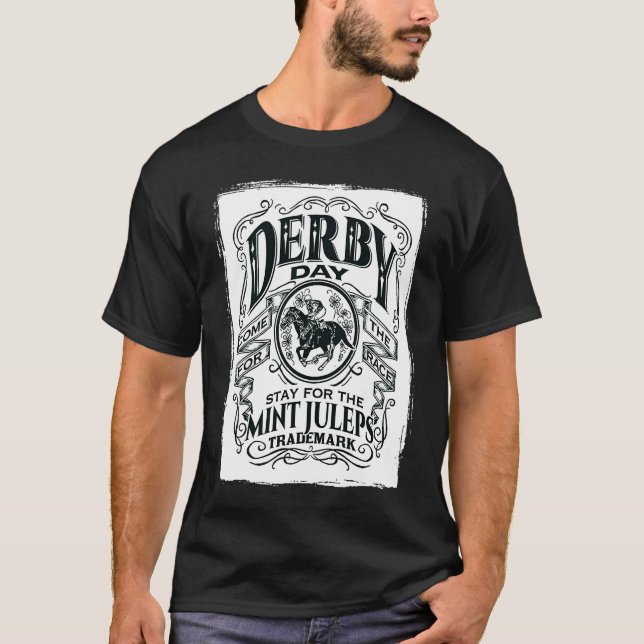 Camiseta Dia de Derby e Mint Juleps, Corrida de Cavalos de  (Frente)