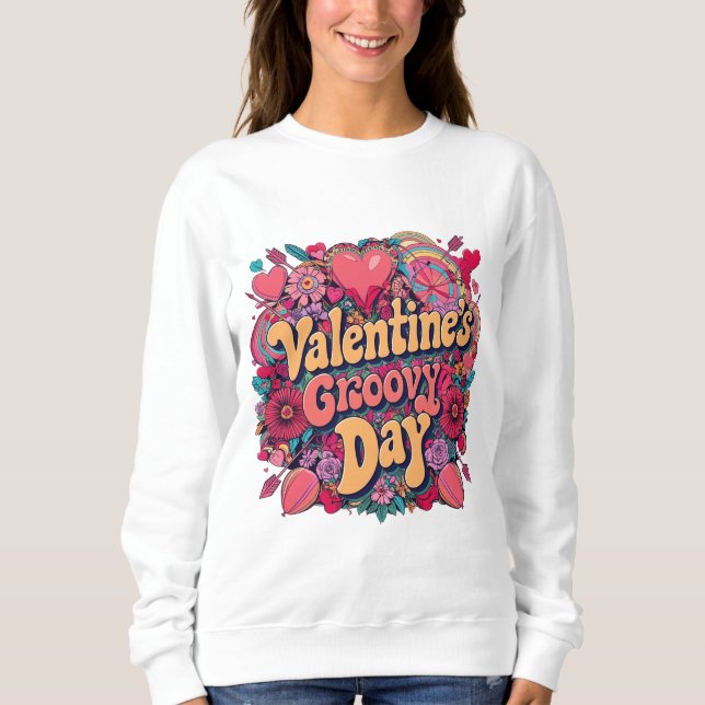 Camiseta dia de dia de os namorados, retrô-cliente (Frente)