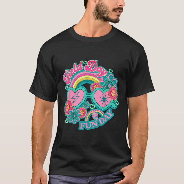 Camiseta Dia de Diversão de Hippie Field Day Para Professor (Frente)