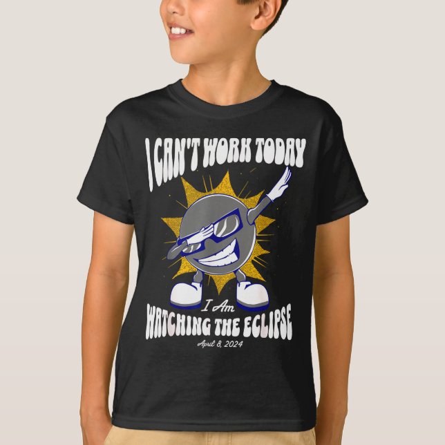 Camiseta Dia de Eclipse Solar Fofo de Folga Dabbing (Frente)