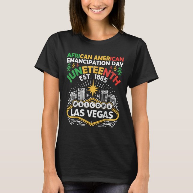 Camiseta Dia de Emancipação Afro-Americano Juneteenth 1865 (Frente)