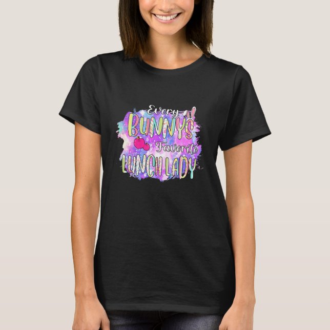 Camiseta Dia de Felz pascoa de Dama de Almoço de Cada Coelh (Frente)