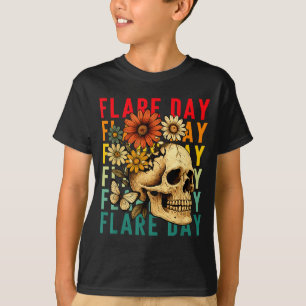 Camiseta Dia de Flare Fibromialgia Disautonomia Crânio Invi