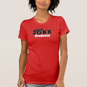 Camiseta Dia de Formatura Ano Gorro de Graduação Preto Bran