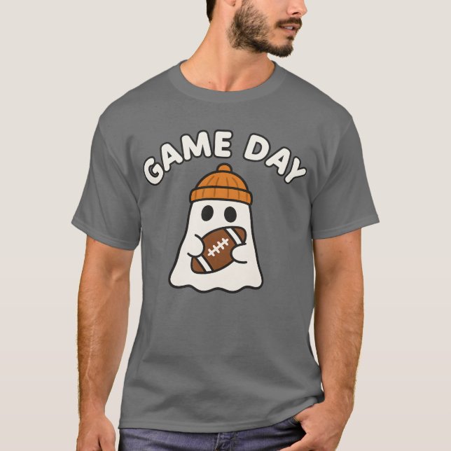 Camiseta Dia de Futebol do Fantasma Halloween (Frente)