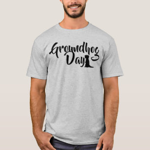 Camiseta Dia de Groundhog com sombra de Groundhog