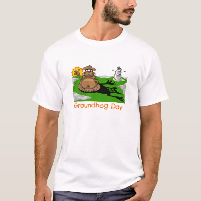 CAMISETA DIA DE GROUNDHOG: SOMBRA ESCURA DO PHIL (Frente)