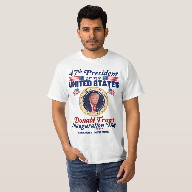 Camiseta Dia de Inauguração do TRUMP 2025 (Frente Completa)