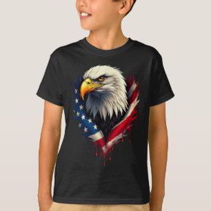 Camiseta Dia de Independência da Águia Bald da Bandeira Ame