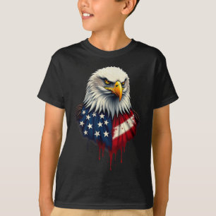Camiseta Dia de Independência da Águia Bald da Bandeira Ame