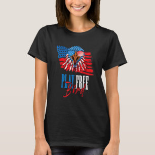 Camiseta Dia de Independência de Bandeira de Águia-Pássaro