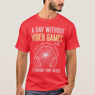 Camiseta Dia de Jogador Sem Jogos de Vídeo Meninos Jogando 