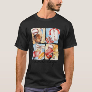 Camiseta Dia De Jogo Arco De Coqueta De Baseball Engraçado 
