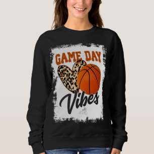 Camiseta Dia de Jogo Branqueado Vibes Vã Vã de Basquete Mãe