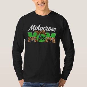 Camiseta Dia de Jogo da Mãe de Motocross Mulheres Leopardo