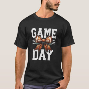 Camiseta Dia de Jogo de Futebol, Laço Coquete, Presente de