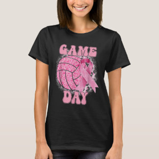 Camiseta Dia de Jogo Descoberto Cancer de Mama Sensação Ros