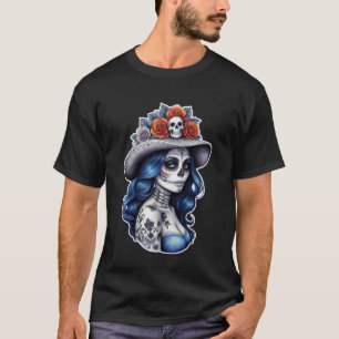 Camiseta Dia de Los mortos - Retrato de Calavera La Catrina