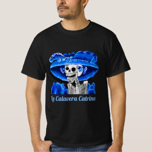 Camiseta Dia De Los Muertos Calavera Catrina de Azul
