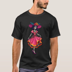 Camiseta Dia de Los Muertos - Caveira La Catrina Esqueleto