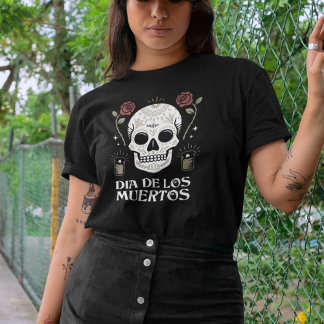 Camiseta Dia de Los Muertos - Crânio Floral