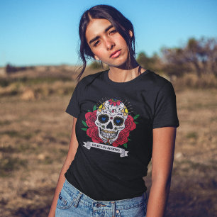 Camiseta Dia de Los Muertos - Crânio Floral