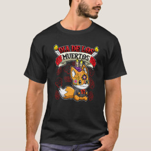 Camiseta Dia De Los Muertos Da Raposa Morta