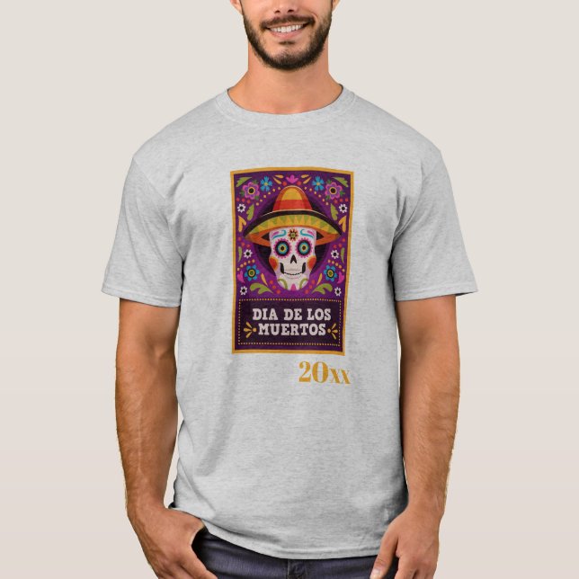 Camiseta Dia De Los Muertos datado (Frente)