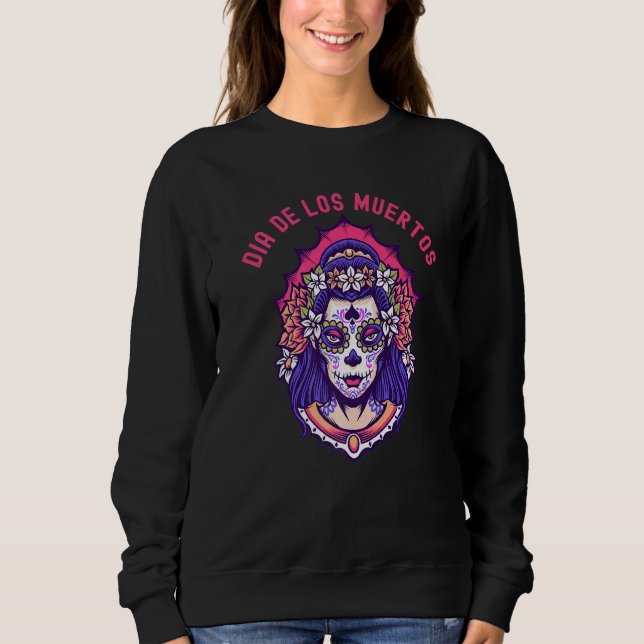 Camiseta Dia De Los Muertos Do Crânio De Açúcar Morto Cos (Frente)