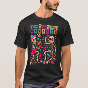 Camiseta Dia De Los Muertos Do Esqueleto Mexicano Morto