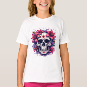 Camiseta Dia de los muertos Flor Açúcar Caveira Dia dos Mor