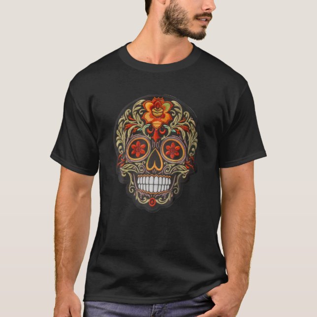 Camiseta Dia De Los Muertos Mexico Sugar Skull La Catrina H (Frente)