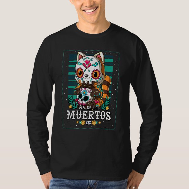Camiseta Dia De Los Muertos Red Panda (Frente)