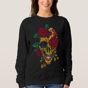 Camiseta Dia De Los Muertos Rosas De Máscara Skull Dia Do M