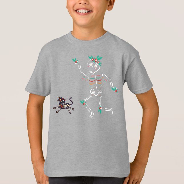 Camiseta Dia De Los Muertos Skeleton (Frente)