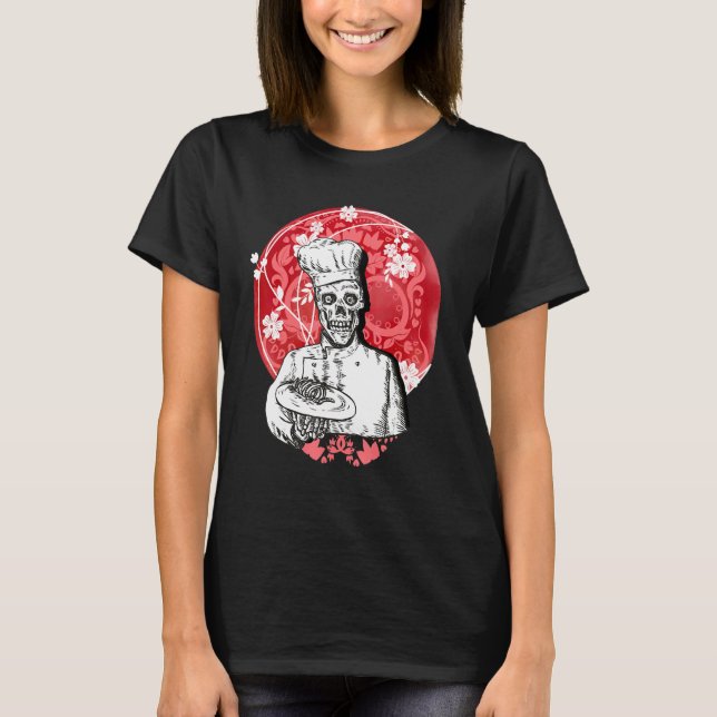 Camiseta Dia de los Muertos Skeleton Chef Sugar Skull Moon (Frente)