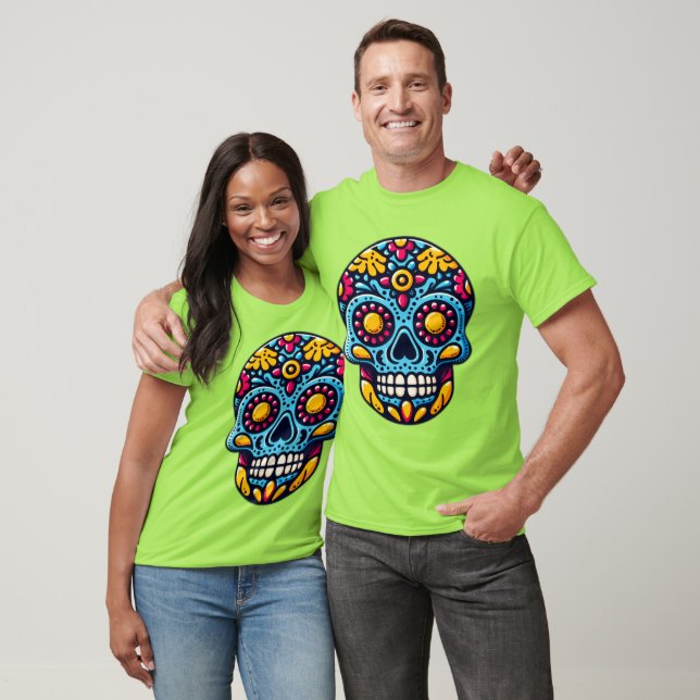 Camiseta Dia de los Muertos skull 10 (Unissex)