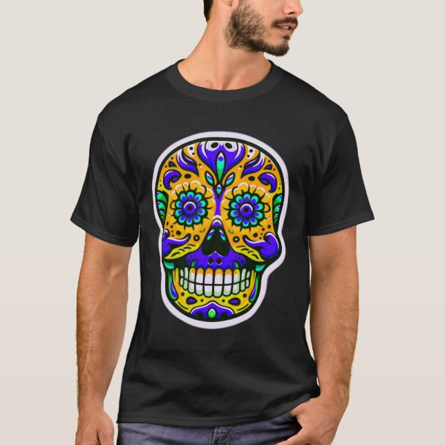 Camiseta Dia de los Muertos skull 8 (Frente)