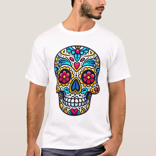 Camiseta Dia de los Muertos skull 9 (Frente)