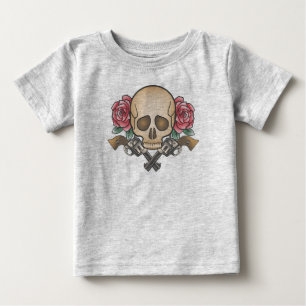 Camiseta Dia de los Muertos Skull e Guns Camisola
