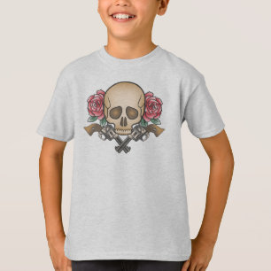Camiseta Dia de los Muertos Skull e Guns Capa