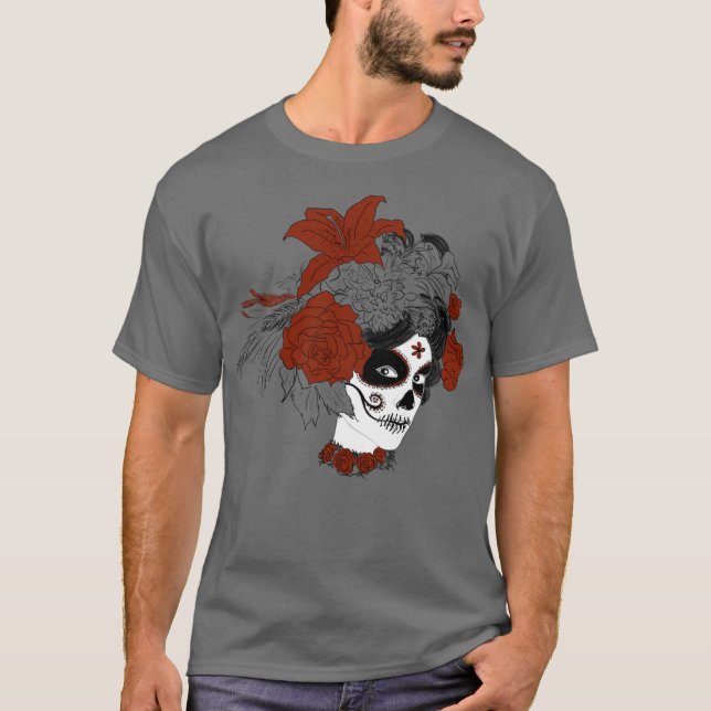 Camiseta Día de los Muertos Skull Face (Frente)