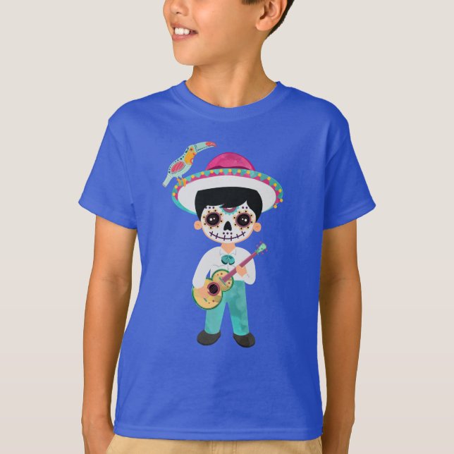 Camiseta Dia De Los Muertos Sugar Skull Boy (Frente)